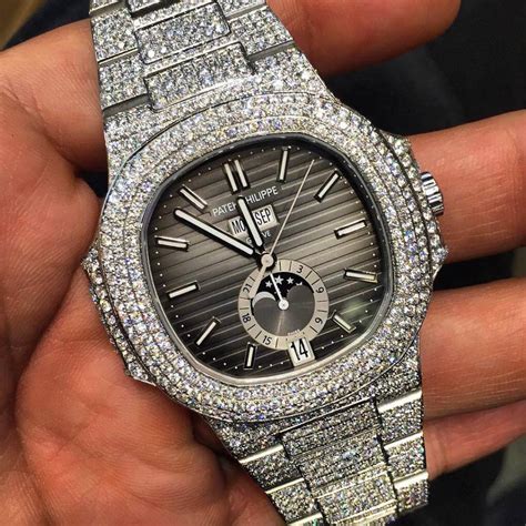 patek philippe iced out gold|patek philippe nautilus full diamond.